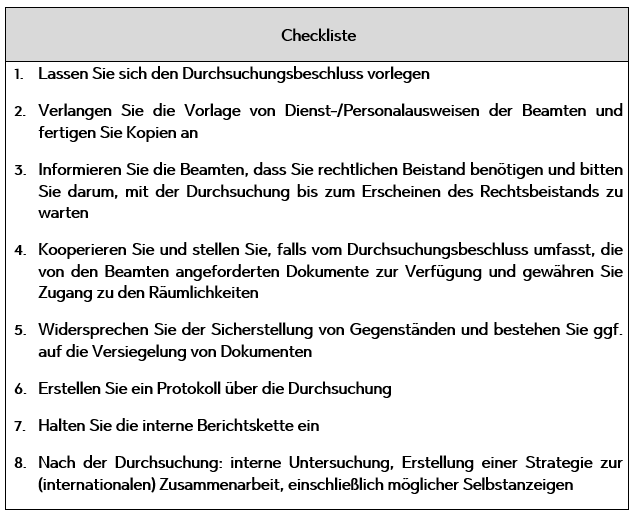 OLAF Checkliste
